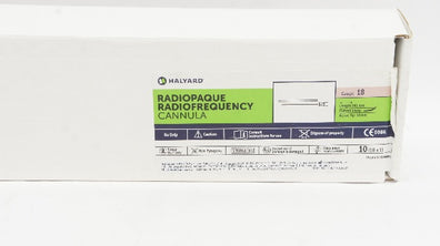 Halyard PMF18-145-10CS Radiopaque/Radiofrequency Cannula 18Ga - Box of 4